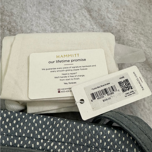 NWT Hammitt Duke Triple Compartment Crossbody Bag, Bay Blue Snake Leather - Picture 16 of 16